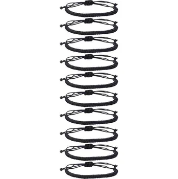 Náramek Náramek pro štěstí kabbalah 7 uzlů | ochranný náramek, dámský náramek - černá