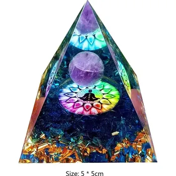 Krystalová orgonitová pyramida 5 cm | dekorace - Typ 15