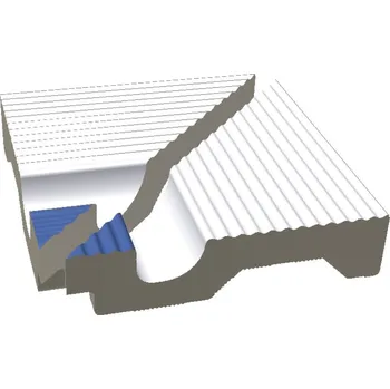 Obklad RAKO Pool XPI56005 přeliv.hr.Finnland vnitřní roh bílo-modrá 11x11 cm