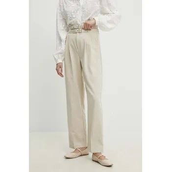 Dámské kalhoty Kalhoty Answear.LAB dámské, béžová barva, široké, high waist 1171.fh 80X, vel. L