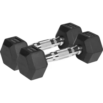 Rebel RBA-2325-02.5 Pogumované litinové činky HEX 2 x 2,5 kg