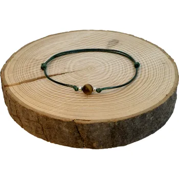 Náramek WUX Provázkový náramek s tygřím okem VELIKOST NÁRAMKU: Pánská....18cm, BARVA PROVÁZKU: Fialová, PRŮMĚR PROVÁZKU: Ø 1mm