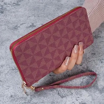 Peněženka Dlouhá stylová peněženka unisex | módní doplňky - Vínově červené