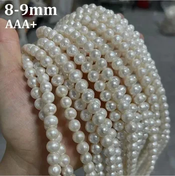 Sladkovodní přírodní perlové korálky AAA | výroba šperků - Náboje AAA ráže 8-9 mm , 36 cm