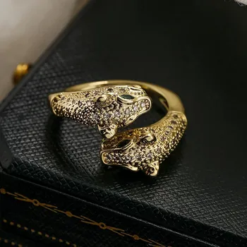 Prsten Vintage prsten leopard s kamenem | šperk - 13162