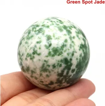 Přírodní křišťálová koule 40mm pro harmonizaci energie | dekorační kámen, reiki krystal - Zelený skvrnitý nefrit , 1 KS