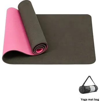 podložka na cvičení Jóga podložka protiskluzová TPE fitness | cvičení 1+1 ks - Černá červená3ks