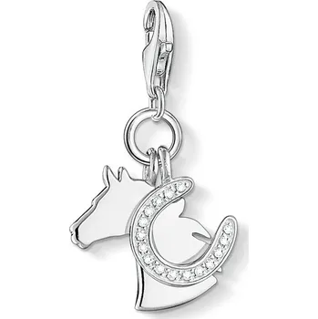 Přívěsek Stříbrný přívěsek kůň s podkovou | šperk - Spona na humra