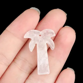 Přívěsek Hawaii přívěsek z přírodního kámene - kokosový strom | šperk - Čirý křemen