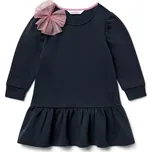 718105 - Tchibo - Dětské teplákové šaty s mašlí - dámské - vel. 110/116 - barva: modrá