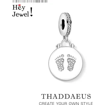 Přívěsek Stříbrný přívěsek dětská stopa vintage | šperk - Kroužek