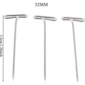 Nástroj na niť a příze Ocelové T špendlíky na pletení | potřeby na tvoření 50 ks - 50 ks - 32 mm