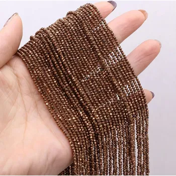 Dětské navlékací korálky Přírodní krystalové korálky 2mm | šperky - Kaštanové , 2mm