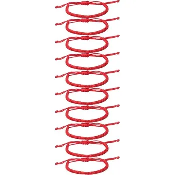 Náramek Náramek pro štěstí kabbalah 7 uzlů | ochranný náramek, dámský náramek - červená