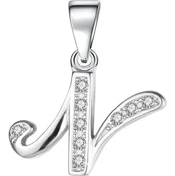 Přívěsek Stříbrný přívěsek písmeno se zirkony | šperk - Přívěsek N