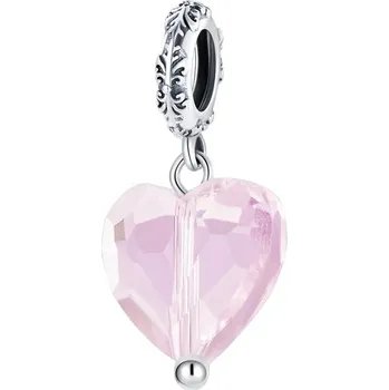 Přívěsek Stříbrný přívěsek srdce s motýlem | šperk - DXC1816-PK