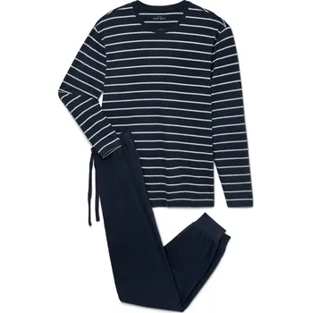 Pánské pyžamo 718679 - Tchibo - Pyžamo s náplety - pro muže - vel. XL 56/58 - barva: modrá