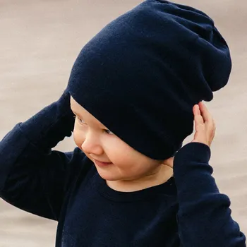 Čepice Eevi Kojenecká čepice Merino tmavě modrá - 62