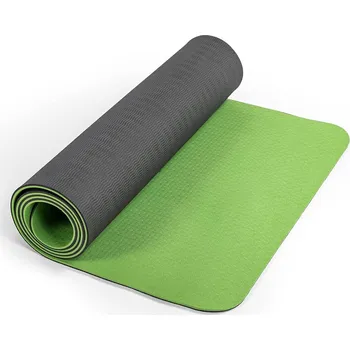 podložka na cvičení Jóga podložka protiskluzová TPE fitness | cvičení 1+1 ks - Trávově zelená černá3 ks