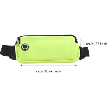 Outdoorové zavazadlo Sportovní běžecká ledvinka černá | taška - Fluorescenční zelená