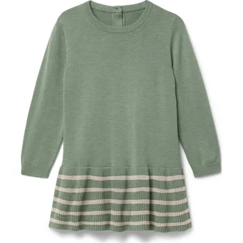 Kojenecké oblečení 717446 - Tchibo - Dětské pletené šaty s vlnou s certifikací RWS - pro dívky - vel. 110/116 - barva: zelená
