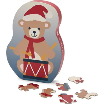 Puzzle 714599 - Tchibo - Dětské puzzle »Vánoční medvídek« - barva: vícebarevná