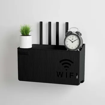 Úložný box Nástěnný úložný wifi box | organizér - Černý