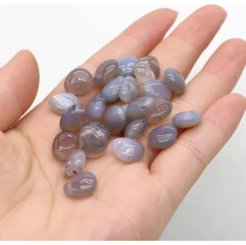 Dětské navlékací korálky Přírodní minerální kapkovité korálky | minerály 5 ks - Šedý achát