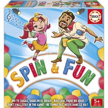 Desková hra Rodinná hra Rovnováha s pěnovými válci Spin & Fun Educa pro 2–4 hráče ve španělštině, angličtině, francouzštině a portugalštině od 5 let