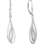 NUBIS® Stříbrné visací náušnice se zirkony - NB-3909