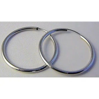 Náušnice Klenoty Budín Dámské pevné zlaté kruhy z bílého zlata 2,6cm 585/0,66gr H757 (Klenoty Budín Dámské pevné zlaté kruhy z bílého zlata 2,6cm 585/0,66gr H757)