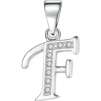 Přívěsek Stříbrný přívěsek písmeno se zirkony | šperk - Přívěsek F