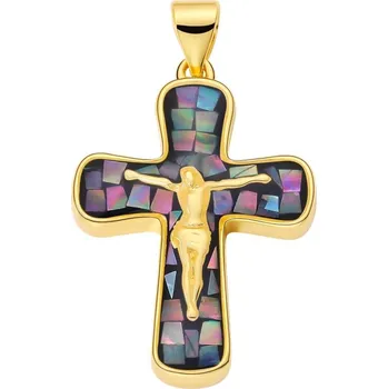 Přívěsek Přívěsek kříž se zirkony | šperk - PX2322-D