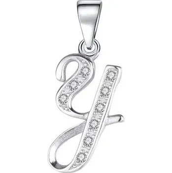 Přívěsek Stříbrný přívěsek písmeno se zirkony | šperk - Přívěsek Y