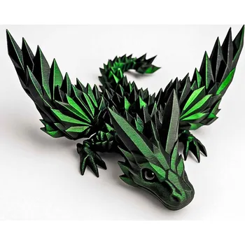 Figurka Svíčkománie3D Velké 3D mládě krystalového draka s křídly Zeleno-černá