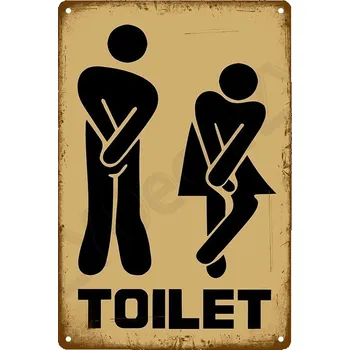 Plechová cedule Vintage cedule WC kovová | dekorace WC, plechová tabulka - 04 , 20x30cm