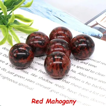 Náhrdelník Mini koule z přírodního krystalu | korálky, náhrdelník - Červený mahagon , 1 KS