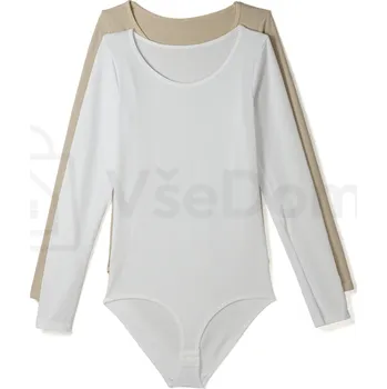 Body Dámské bavlněné body s dlouhým rukávem – elastické, pohodlné Bílá / XL/XXL