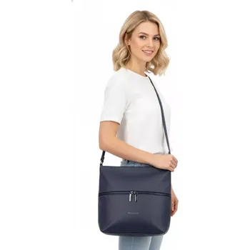 Kabelka Dámská crossbody kabelka Coveri – modrá, elegantní s přední kapsou na zip