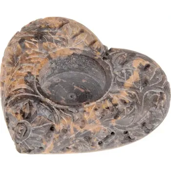 Svícen Svícen Srdce - stojánek na vonné tyčinky kamenný 11,5 cm