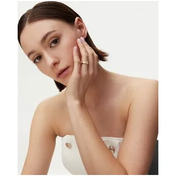 Prsten Prstýnek Guess JUBR051 65JW Zlatá 52