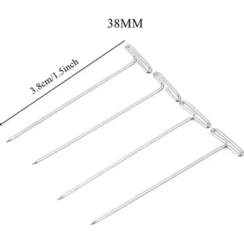 Nástroj na niť a příze Ocelové T špendlíky na pletení | potřeby na tvoření 50 ks - 50 ks - 38 mm