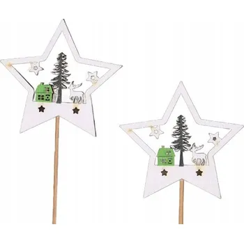 Vánoční dekorace Špičky na stromeček Hvězda 23 cm 10 ks