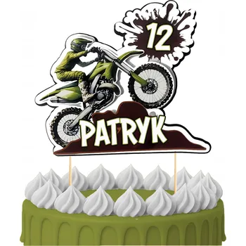 Obraz ZÁPICH DO DORTU Narozeninový Sto let CROSS MOTOCROSS PITBIKE POSTAVY TOPPERY