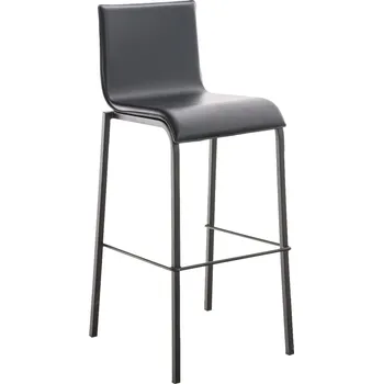 Barová židle LRCZ Barová židle Avola kožená plochá B78 Barva: šedá