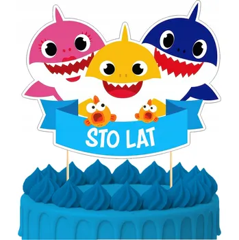 Obraz ZÁPICH DO DORTU Narozeninový Sto let BABY SHARK ŽRALOCI Postavy TOPPERY