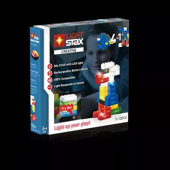 ostatní stavebnice Light Stax S-12012 Creative V2 4 v 1 50 ks svítící LED kostky Li-Pol základnaLight Stax S-12012