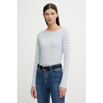 Pánské tričko Bavlněné tričko s dlouhým rukávem Marc O'Polo 600219652597 modrá 55B, vel. L