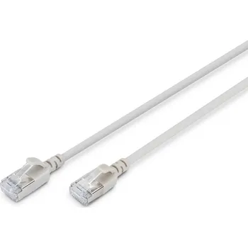 Počítač Slim RJ45-RJ45 patch kabel, Cat. 6A, F/FTP, AWG 32/7, LSOH, 5 m, šedý