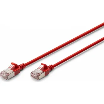 Počítač Slim RJ45-RJ45 patch cord, Cat. 6A, F/FTP, AWG 32/7, LSOH, 1,5 m, červený